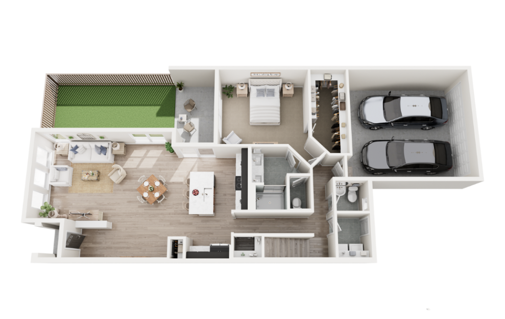 Gruene - 3 bedroom floorplan layout with 2.5 baths and 1808 square feet. (Floor 1)