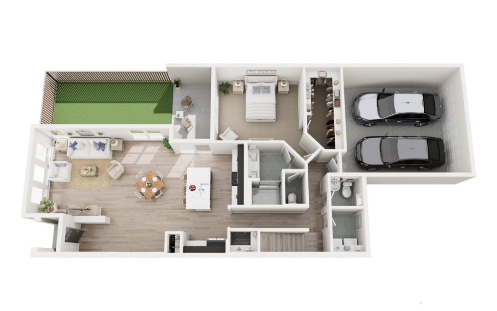 Gruene - 3 bedroom floorplan layout with 2.5 bathrooms and 1808 square feet (Floor 1)