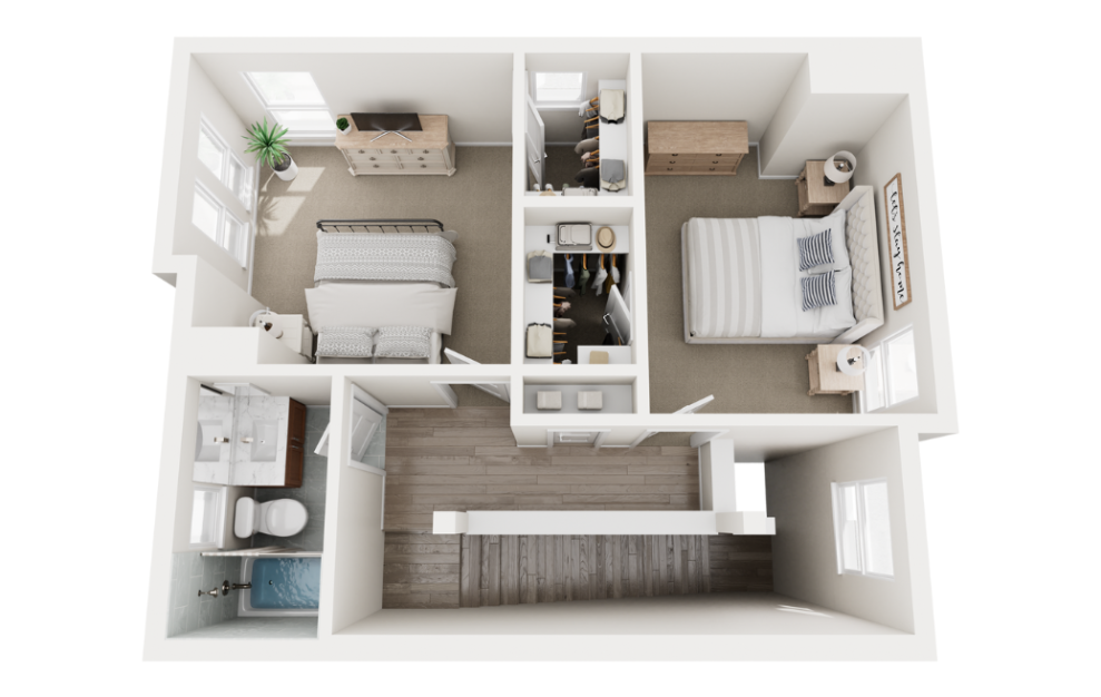 Gruene - 3 bedroom floorplan layout with 2.5 baths and 1808 square feet. (Floor 2)