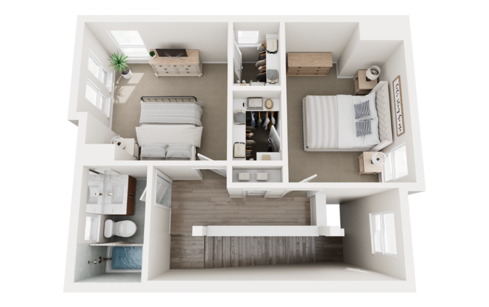 Gruene - 3 bedroom floorplan layout with 2.5 bathrooms and 1808 square feet (Floor 2)